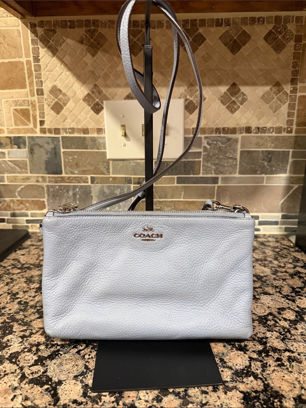 Coach Lyla crossbody bag - pale blue/ silver hardware